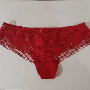 FREE WITH PURCHASE red nwot lace fishnet brazilian cheeky panties